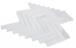 Herringbone White Polished Marble Mosaic Tile-Marble Mosaic-American Tile Depot