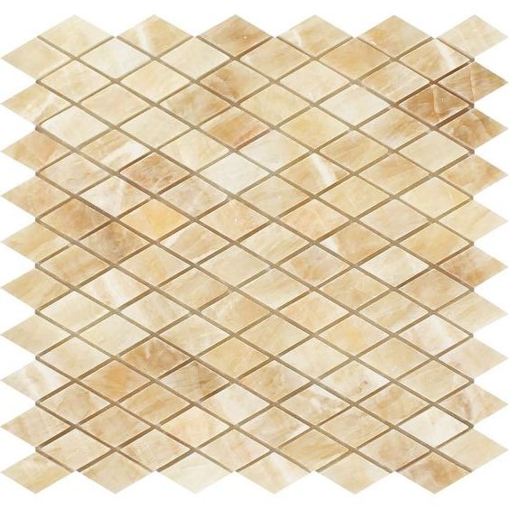 Honey Onyx Polished 1'' Diamond Mosaic Tile-Onyx Mosaic-American Tile Depot