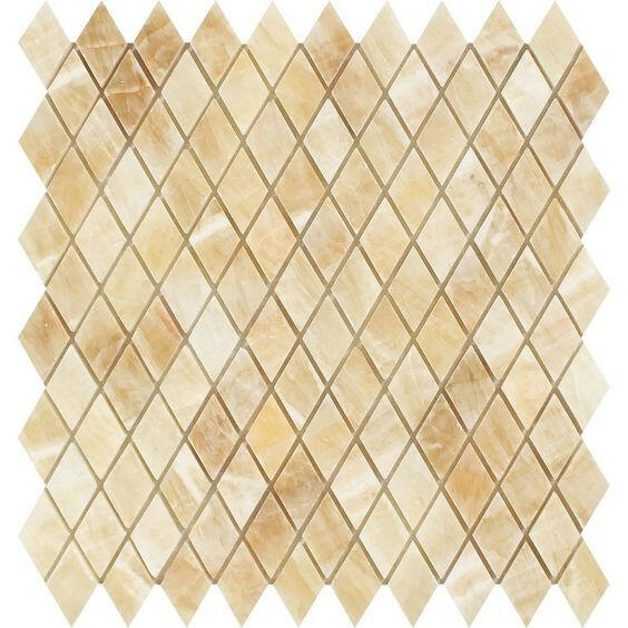 Honey Onyx Polished 1'' Diamond Mosaic Tile-Onyx Mosaic-American Tile Depot