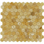 Honey Onyx Polished 1'' Hexagon Mosaic Tile-Onyx Mosaic-American Tile Depot