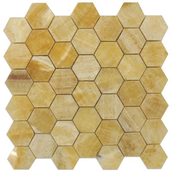 Honey Onyx Polished 2'' Hexagon Mosaic Tile-Onyx Mosaic-American Tile Depot