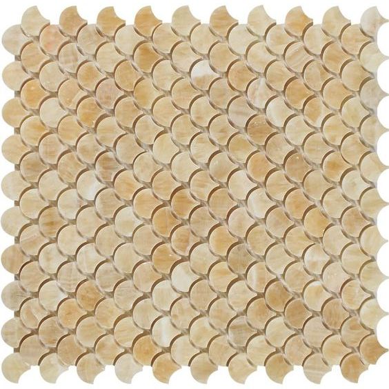 Honey Onyx Polished Fan Mosaic Tile-Onyx Mosaic-American Tile Depot