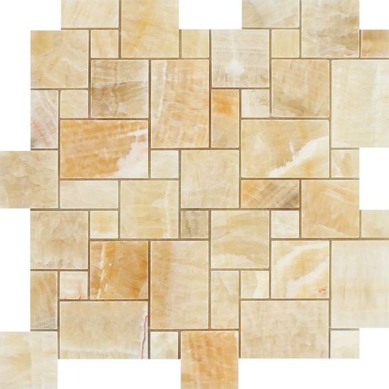 Honey Onyx Polished Mini Versailles Mosaic Tile-Onyx Mosaic-American Tile Depot