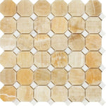 Honey Onyx Polished Octagon Mosaic Tile w / White Dots-Onyx Mosaic-American Tile Depot