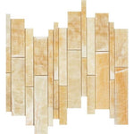 Honey Onyx Polished Random Strip Mosaic Tile-Onyx Mosaic-American Tile Depot