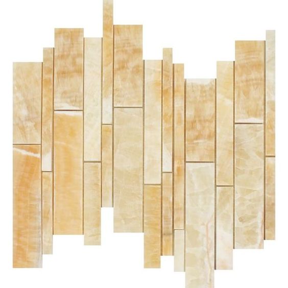 Honey Onyx Polished Random Strip Mosaic Tile-Onyx Mosaic-American Tile Depot