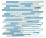 Horizon Sunrise Carrara Blue Linear Mosaic Wall Tile-Mixed Mosaic-American Tile Depot