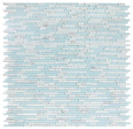 Horizon Sunrise Carrara Turquoise Linear Mosaic Wall Tile-Mixed Mosaic-American Tile Depot