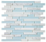 Horizon Sunrise Carrara Turquoise Linear Mosaic Wall Tile-Mixed Mosaic-American Tile Depot