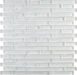 Horizon Sunrise Silver White Linear Glass Mosaic Wall Tile-Glass Mosaic-American Tile Depot