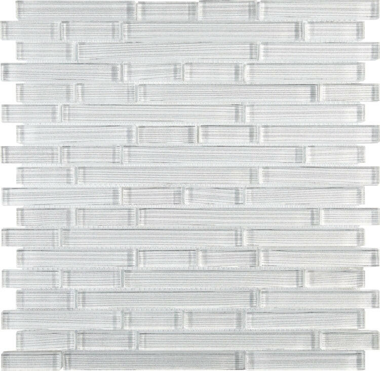 Horizon Sunrise Silver White Linear Glass Mosaic Wall Tile-Glass Mosaic-American Tile Depot