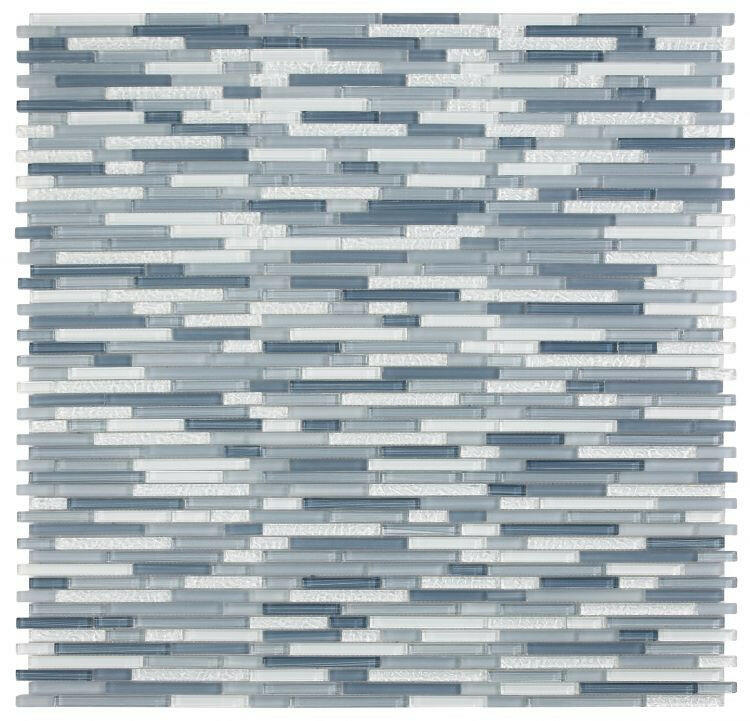 Horizon Sunset Rain Blue Glossy Linear Glass Mosaic Tile-Glass Mosaic-American Tile Depot