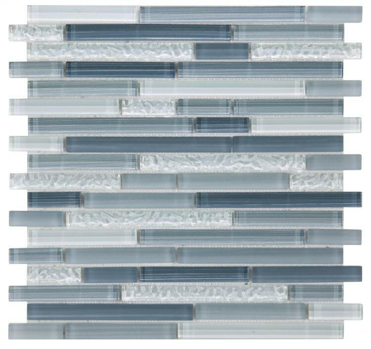 Horizon Sunset Rain Blue Glossy Linear Glass Mosaic Tile-Glass Mosaic-American Tile Depot