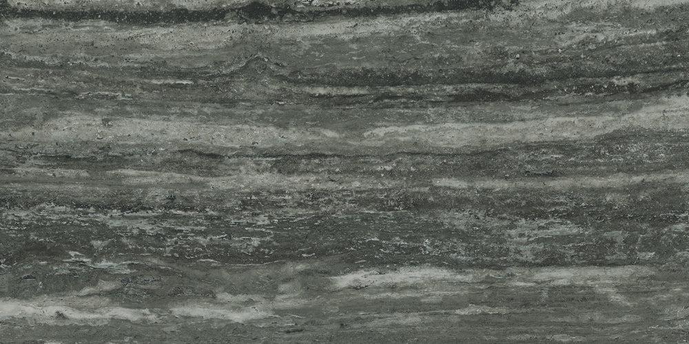 24 X 48 I-Travertini Black Glossy Travertine Look Porcelain Tile-PORCELAIN-Large Format-American Tile Depot