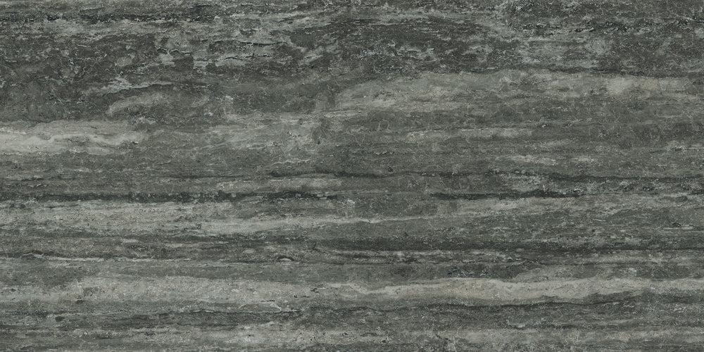 24 X 48 I-Travertini Black Glossy Travertine Look Porcelain Tile-PORCELAIN-Large Format-American Tile Depot