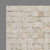 1 X 1 Ivory Travertine Split-Faced Mosaic Tile-Travertine Mosaic-American Tile Depot