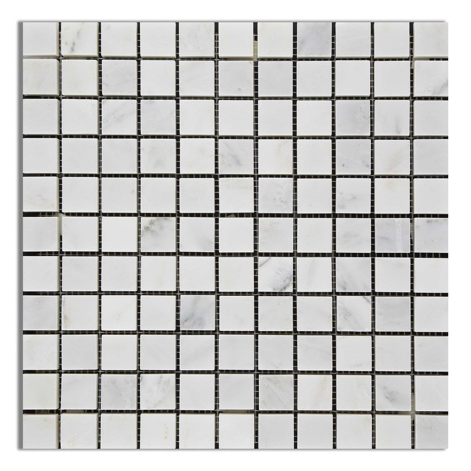 1 X 1 Oriental White / Asian Statuary Marble Honed Mosaic Tile-Marble Mosaic-American Tile Depot