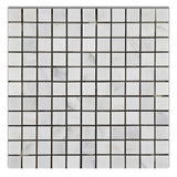 1 X 1 Oriental White / Asian Statuary Marble Honed Mosaic Tile-Marble Mosaic-American Tile Depot