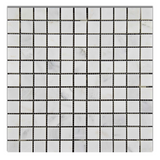 1 X 1 Oriental White / Asian Statuary Marble Honed Mosaic Tile