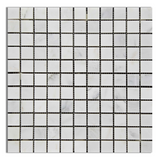 1 X 1 Oriental White / Asian Statuary Marble Honed Mosaic Tile