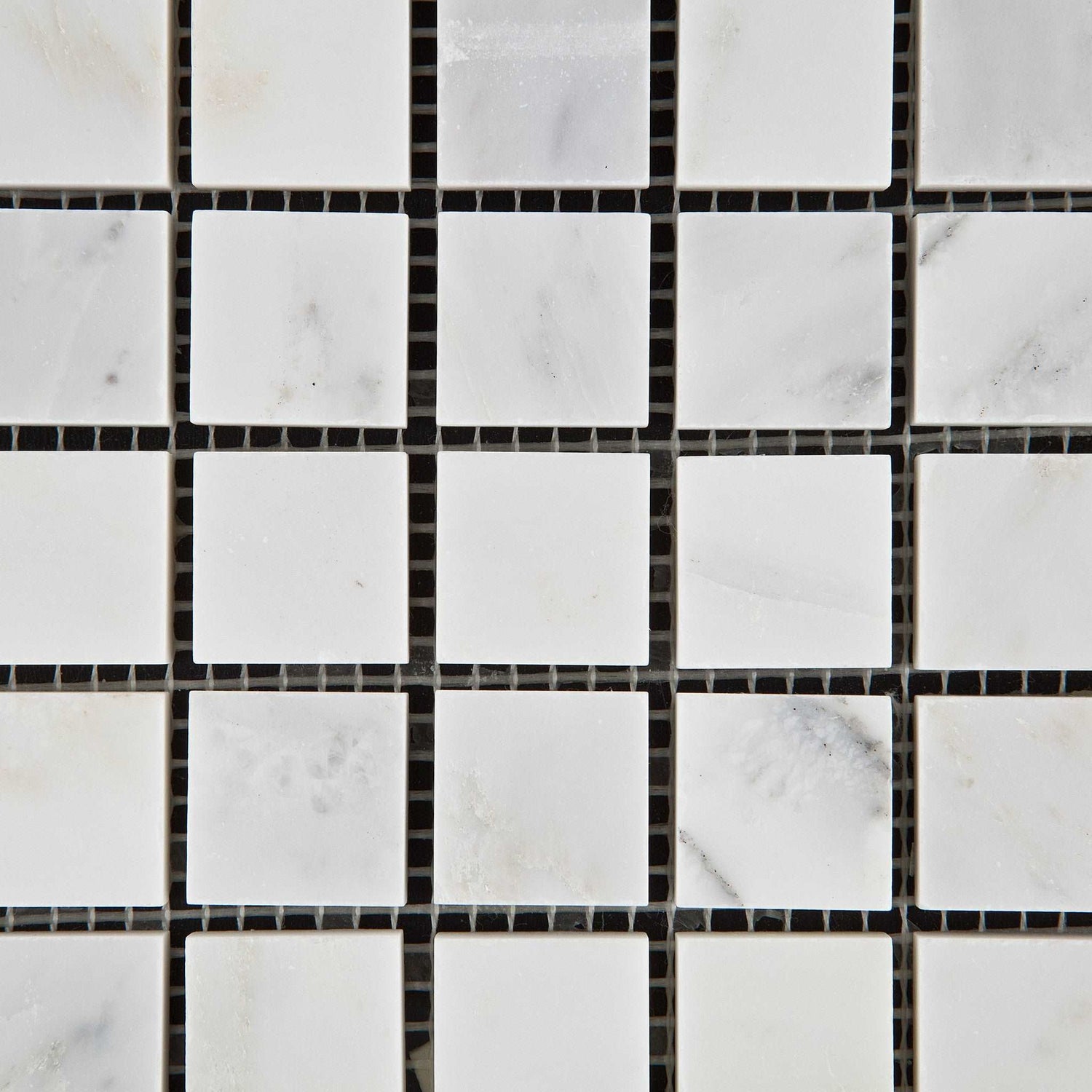 1 X 1 Oriental White / Asian Statuary Marble Polished Mosaic Tile