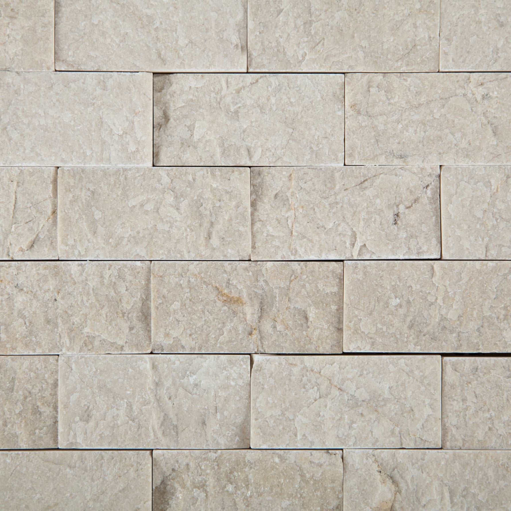 1 X 2 Crema Marfil Marble Split-Faced Mosaic Tile