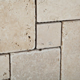 Ivory Travertine 4-Pieced OPUS Mini-Pattern Tumbled Mosaic Tile