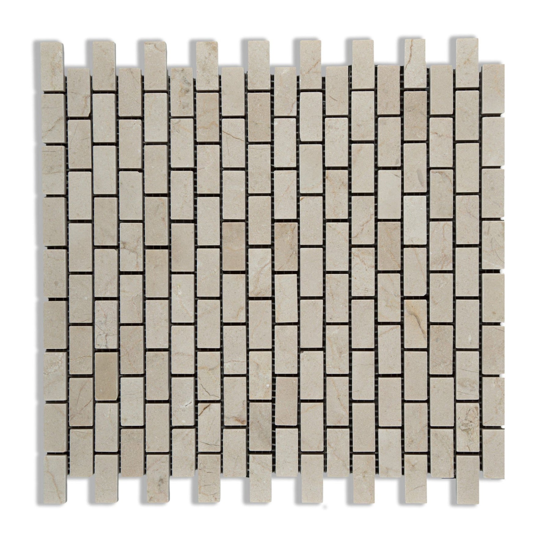 Crema Marfil Marble Polished Baby Brick Mosaic Tile-Marble Mosaic-American Tile Depot