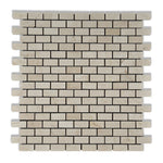 Crema Marfil Marble Polished Baby Brick Mosaic Tile-Marble Mosaic-American Tile Depot