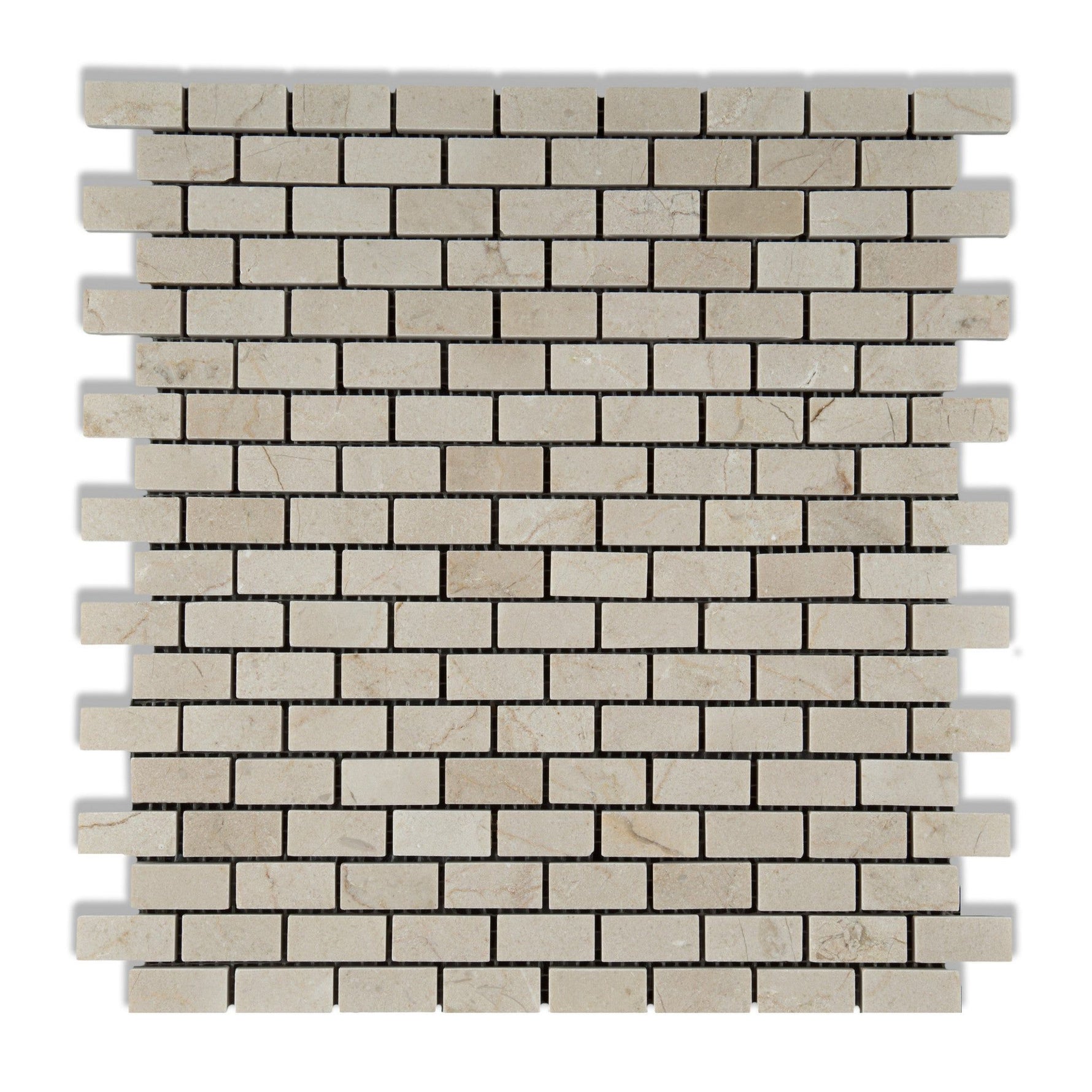 Crema Marfil Marble Polished Baby Brick Mosaic Tile-Marble Mosaic-American Tile Depot