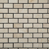 Crema Marfil Marble Honed Baby Brick Mosaic Tile