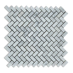 Carrara White Marble Honed Mini Herringbone Mosaic Tile-Marble Mosaic-American Tile Depot