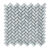 Carrara White Marble Honed Mini Herringbone Mosaic Tile