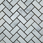 Carrara White Marble Honed Mini Herringbone Mosaic Tile