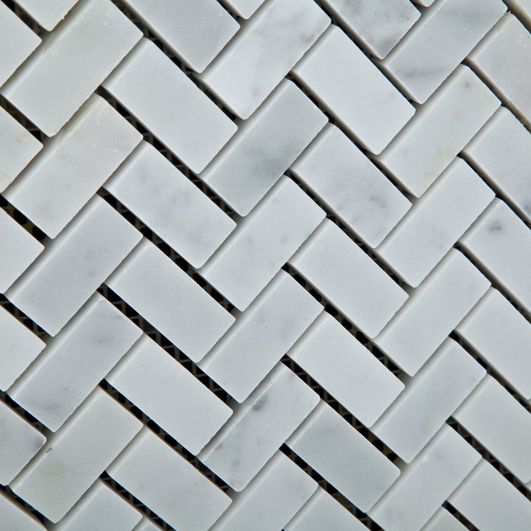 Carrara White Marble Honed Mini Herringbone Mosaic Tile