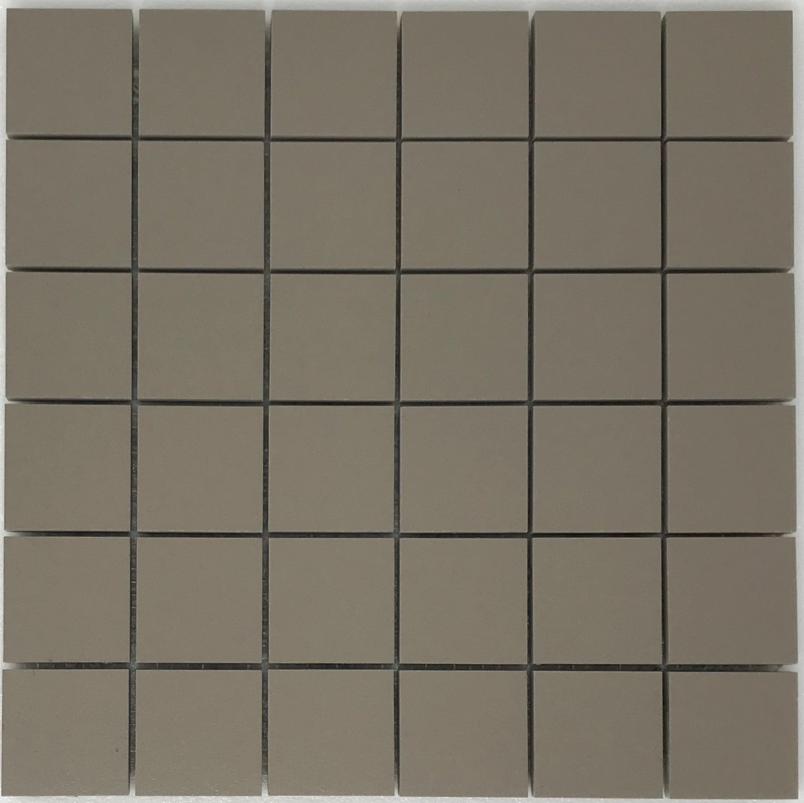 2 X 2 Light Brown Matte Porcelain Mosaic Tile