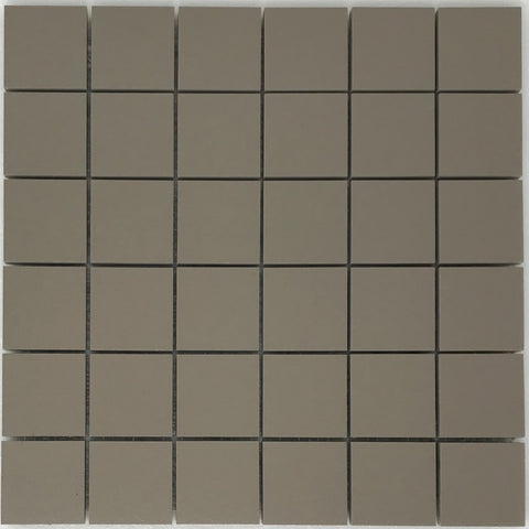 2 X 2 Light Brown Matte Porcelain Mosaic Tile