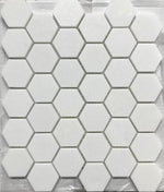 Thassos White Marble Honed 2" Hexagon Mosaic Tile