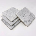 Carrara White Marble Handmade Coasters