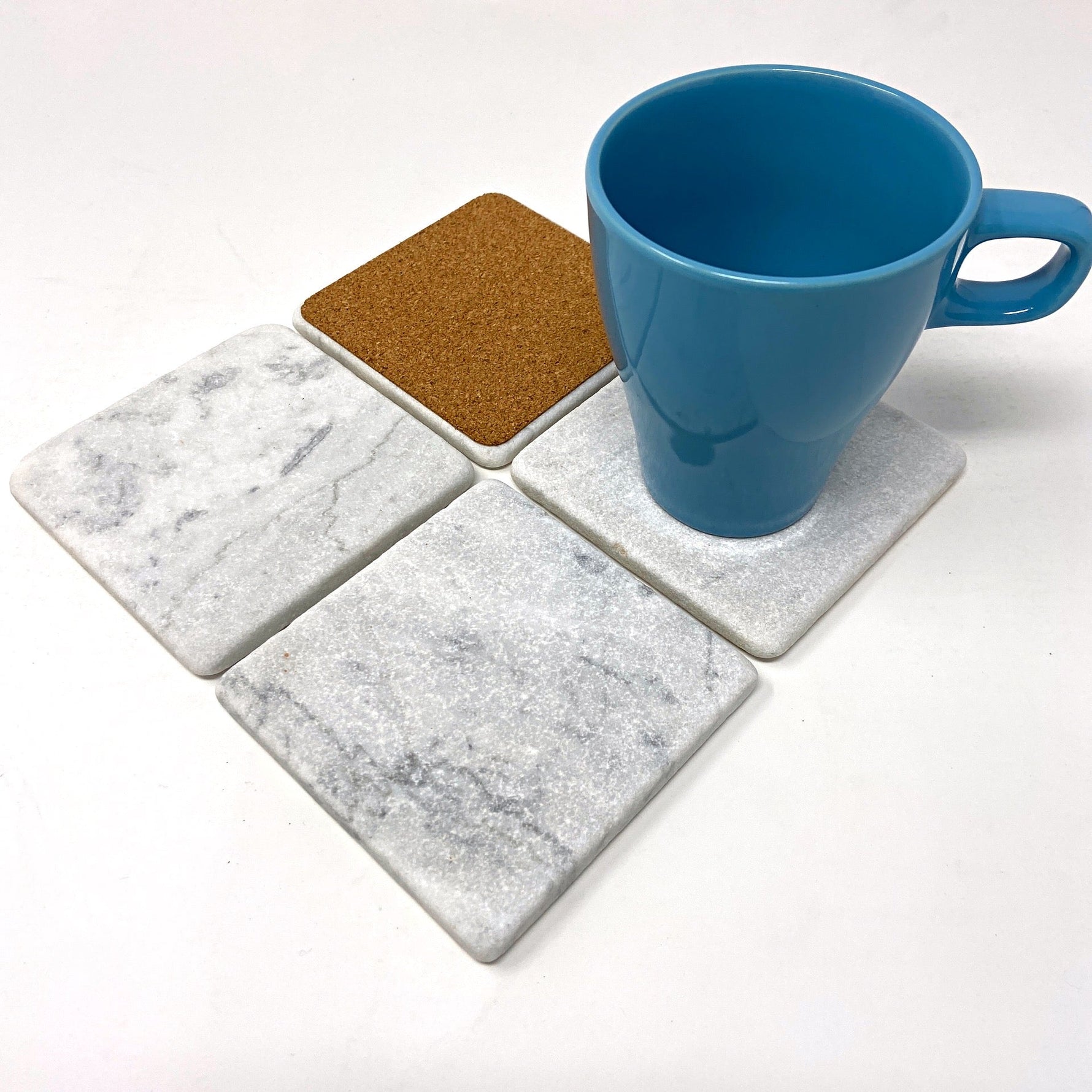 Carrara White Marble Handmade Coasters