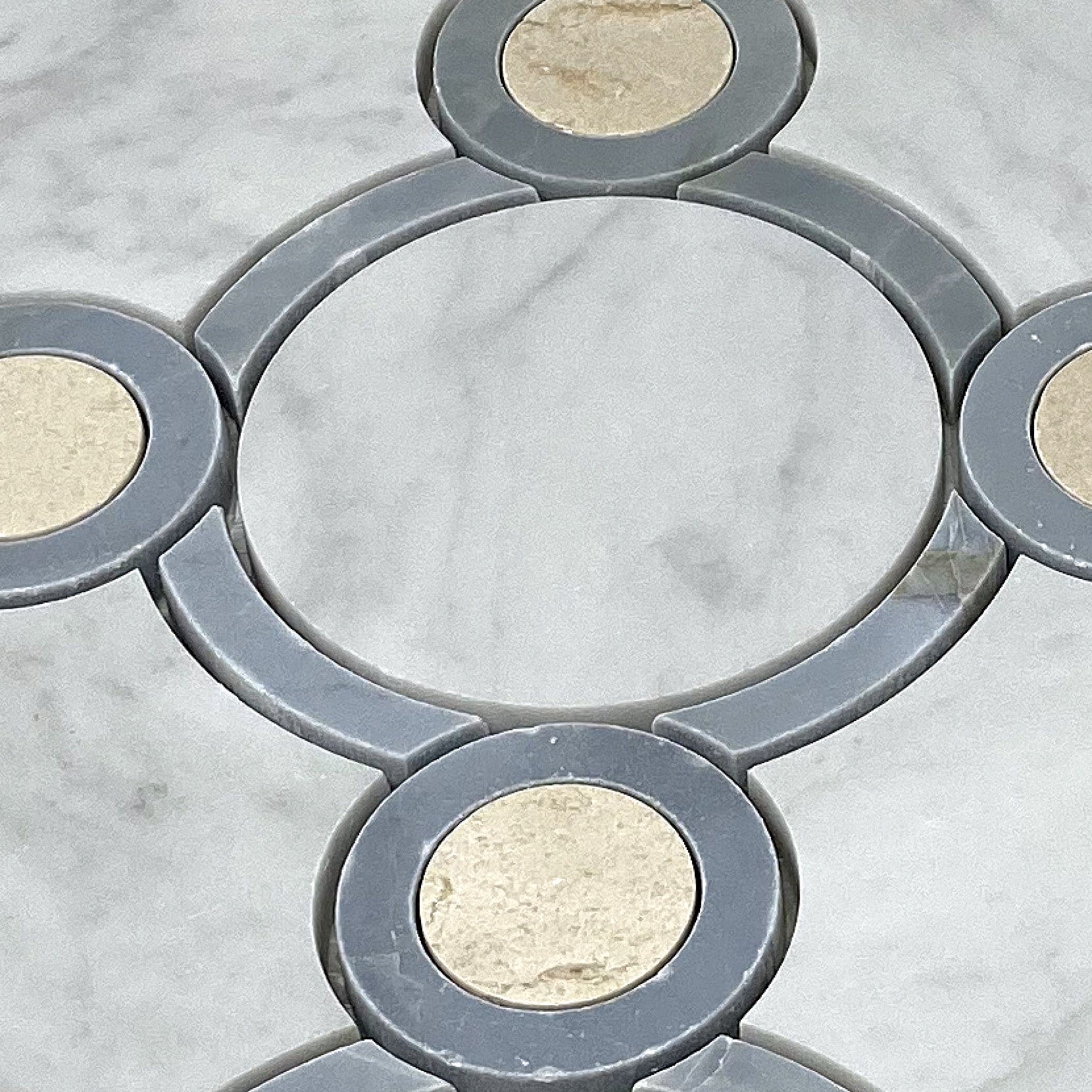 Waterjet Round Marble Polished Mosaic Tile