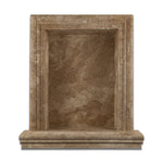 Walnut Travertine Hand-Made Custom Shampoo Niche / Shelf - LARGE - Honed