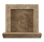 Walnut Travertine Hand-Made Custom Shampoo Niche / Shelf - SMALL - Honed