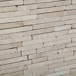 Ivory Travertine Tumbled Random Strip Mosaic Tile