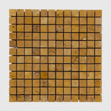 1 X 1 Gold / Yellow Travertine Tumbled Mosaic Tile-Travertine Mosaic-American Tile Depot