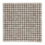 5/8 X 5/8 Ivory Travertine Tumbled Mosaic Tile