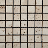 5/8 X 5/8 Ivory Travertine Tumbled Mosaic Tile