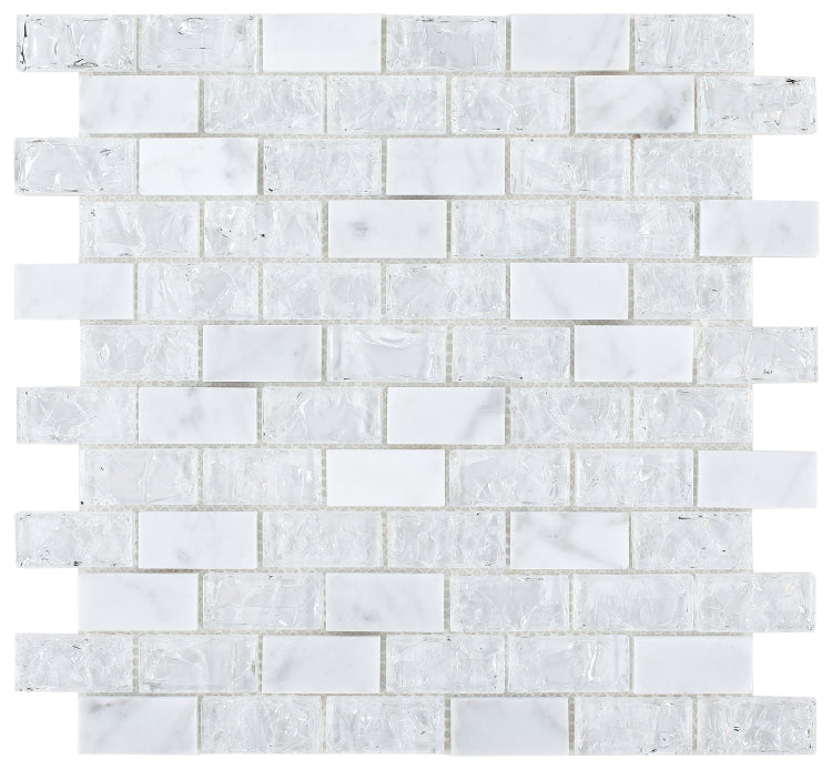 1 x 2 Iceberg Brick Mosaic Wall Tile-Mixed Mosaic-American Tile Depot