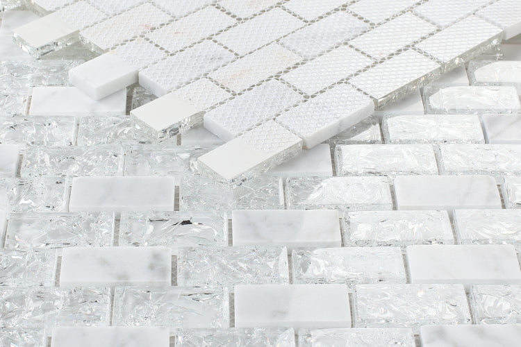 1 x 2 Iceberg Brick Mosaic Wall Tile-Mixed Mosaic-American Tile Depot