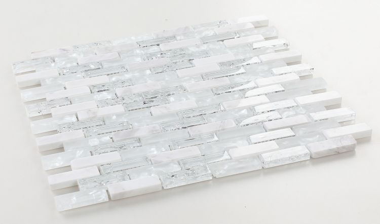 Iceberg Stack Linear Glass Mosaic Wall Tile-Mixed Mosaic-American Tile Depot